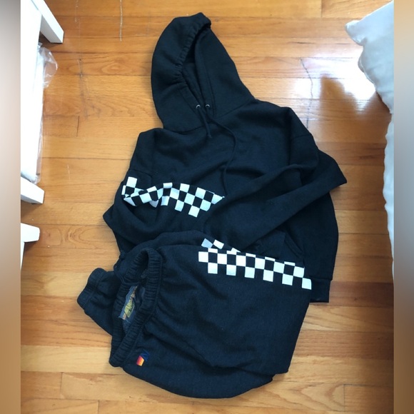 Aviator Nation Matching Set Black Checker Xs - Picture 2 of 5